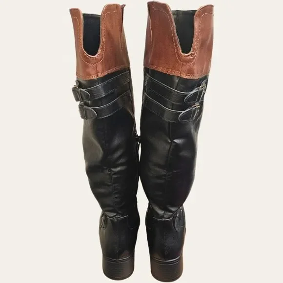 RAMPAGE RAM-INDIANA Black/Cognac knee high boots 8.5 - Picture 9 of 13